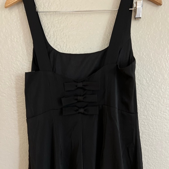 NWOT You're a Gift Black Satin Bow Back Mermaid Maxi Dress - Picture 5 of 8